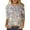 Beige, variant on Puliio Women's Sequin Shirts Glitter Printing 3/4 Sleeve Round Neck Top Summer Casual Loose Top Blouse