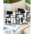 thumbnail image 6 of Pack of 2 Outdoor Pillow Covers, Geometric Black White and Gray Line Waterproof Square Throw Pillowcase Cushion Decorative Pillow Covers for Couch Patio Tent, 20x12 in, 6 of 6