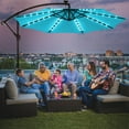 thumbnail image 1 of Costway 10 Ft Patio Solar LED Offset Umbrella 40 Lights Crank Base Turquoise, 1 of 10