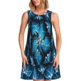 thumbnail image 1 of Balery Agave Cactu Vestidos de verano para mujer con estampado: vestido holgado sin mangas, vestido playero informal y cómodo para días calurosos., 1 of 7