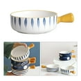 thumbnail image 4 of Household Ceramic Bowl Noodle Bowl Soup Bowl Multiuse Baking Bowl with Handle, 4 of 8