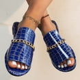 thumbnail image 6 of VEKDONE Flat Sandals for Women Women's Fashion Casual Spring And Summer New Beach Metal Chain Round Toe Open Toe Flat Slippers, 6 of 7