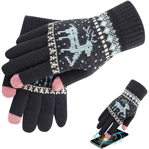 Women's Winter Gloves, Warm Touch Screen Gloves, Dark Gray