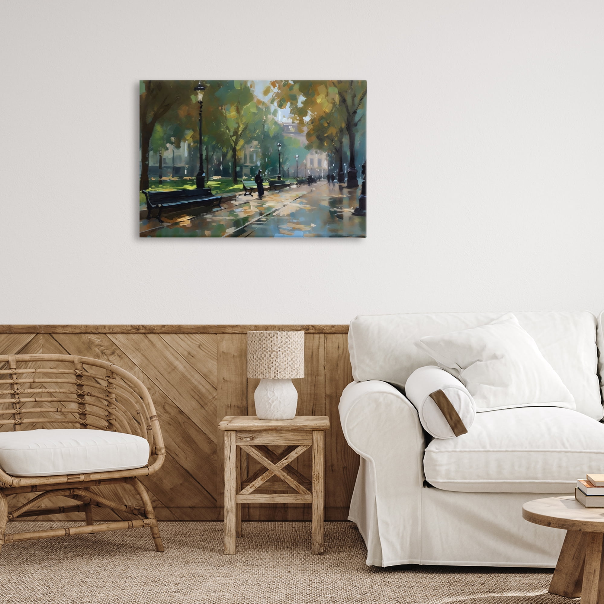 Stupell Industries Park Promenade on Rainy Day Canvas Wall Art, design by Creative Studio
