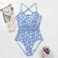 thumbnail image 2 of Traje de baño de una pieza para mujer, cómodo, elástico, ajustado, con estampado de flores, para mujer OAVQHLG3B Store  lin121212, 2 of 4
