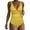 Yellow, variant on Sevevn Women's Fashion Paired With Multi-color Printed Swimsuits Tight Fitting And Gathering Swimsuits Great Gifts for Less Orange L