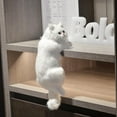 thumbnail image 4 of Estatua de gato de peluche simulada, escultura de gato colgante, artesanías de escritorio, modelo de animal de gato, juguete de peluche adecuado para familiares y amigos, mujeres, 4 of 6