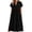 L1-Black Dress, variant on Summer Cotton Linen Dresses for Women Empire Waist Flowy Midi Dress Mock V Neck Short Sleeve Lounge Dress with Pockets Black Dress,Size S-2XL