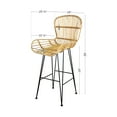 thumbnail image 4 of South Shore Balka Rattan Counter Stool with Armrests, Set of 2, in Rattan and Black, 4 of 14