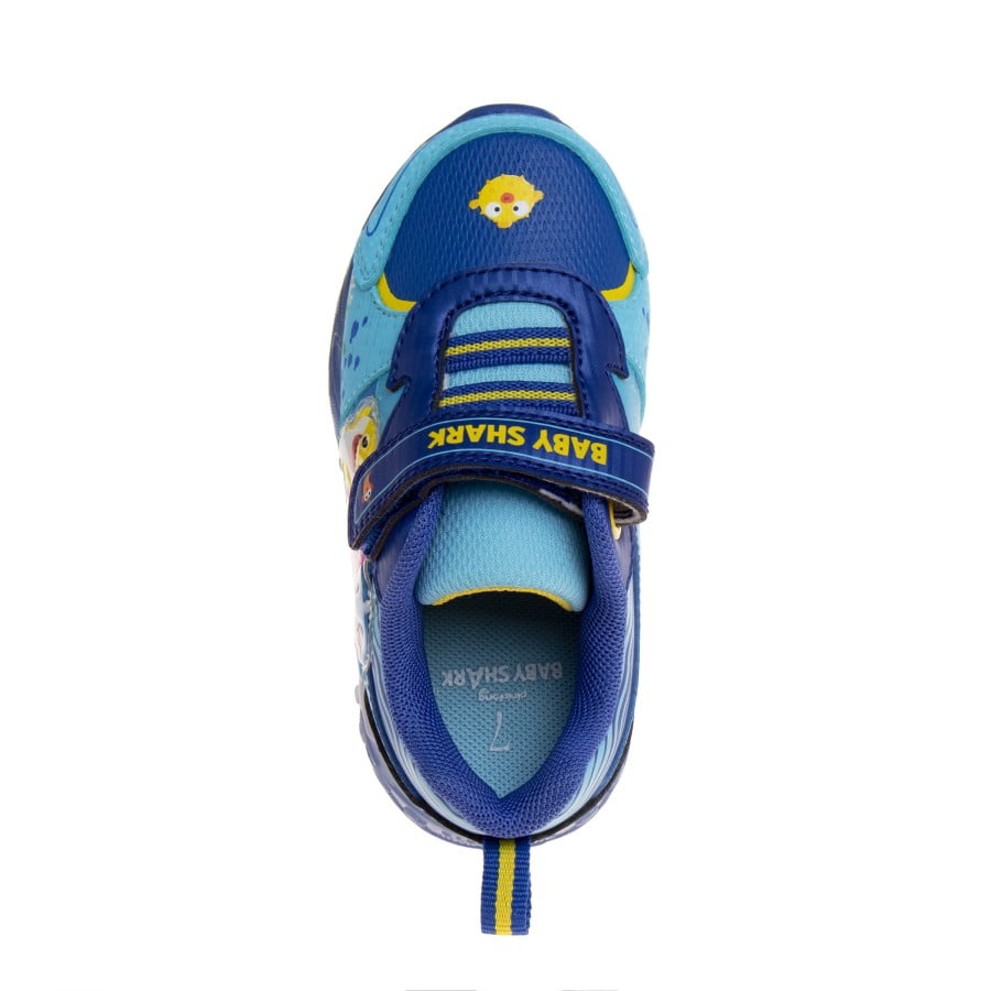 Baby Shark Boys Light Up Hook And Loop Fashion Sneakers. (Toddler Little Kids), Blue, 10