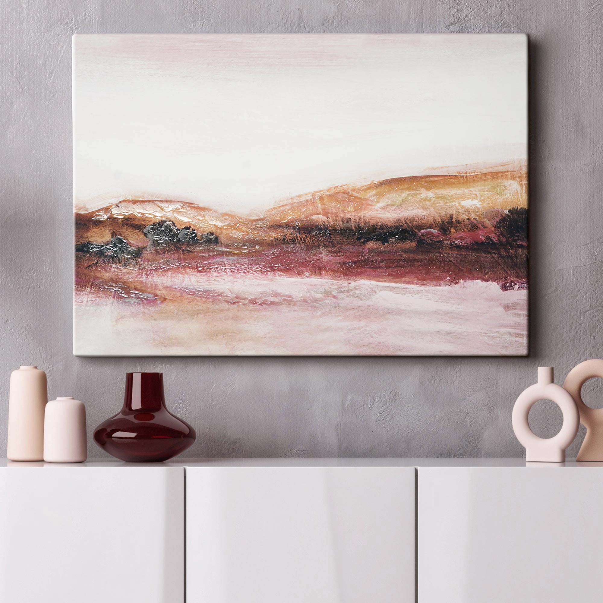 American Art Decor Redland Abstract Embellished Textured Impasto Canvas Wall Art Painting Print for Living Room, Bedroom, Kitchen, Home Office, Dining & Guest Room - 24"x36"