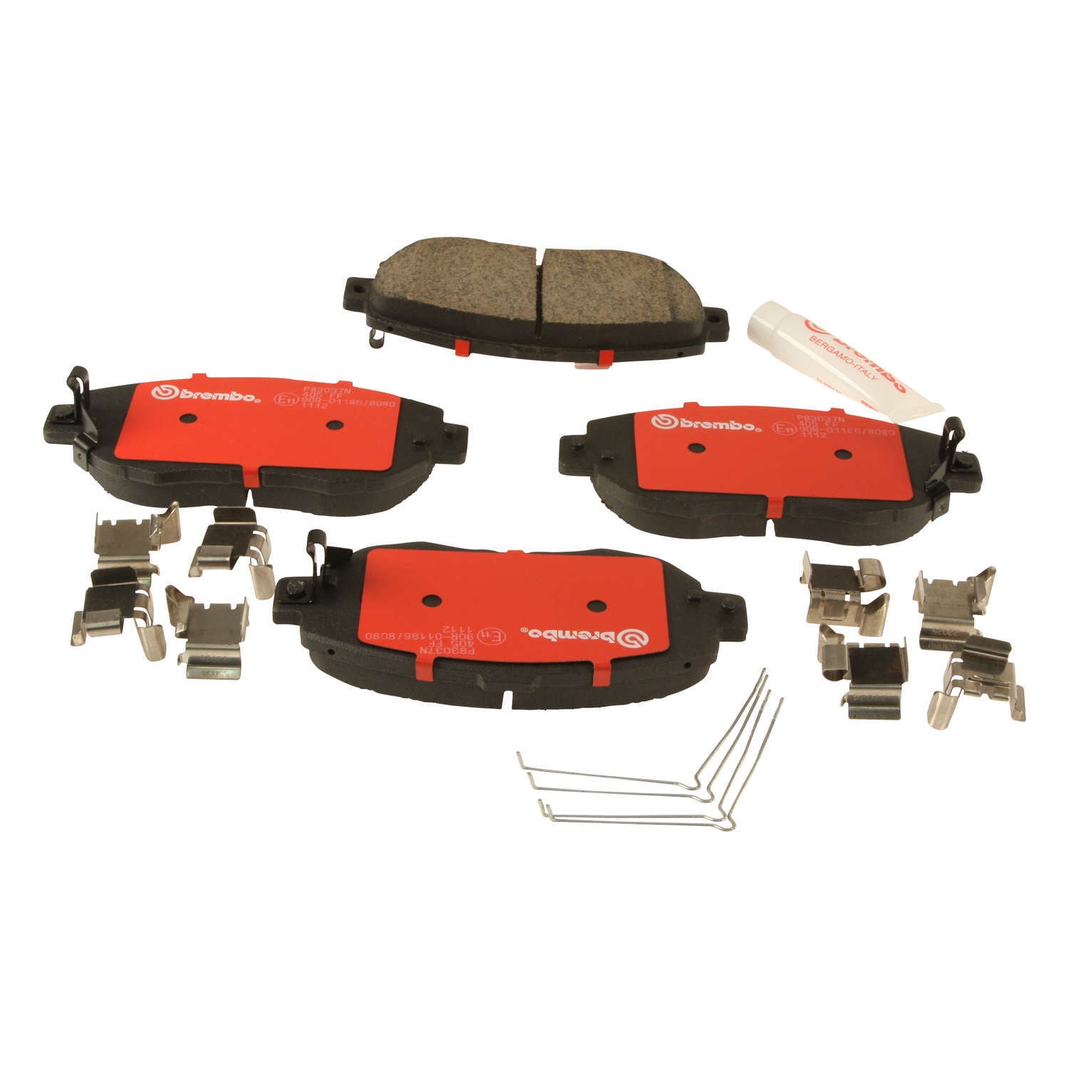 Brembo NAO Ceramic OE Equivalent Brake Pad Set, w/ Shims