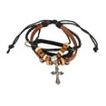 thumbnail image 2 of Bracelet Réglable en Cuir Croix Perlé pour Mi Band 5/6 Bracelet Croix Sculpté à la Mode, 2 of 7