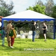 thumbnail image 6 of Outsunny 16.5' x 33' Large Party Tent, Heavy Duty Outdoor Canopy Tent Shelter with Removable Sidewalls, 10 Windows, Blue, 6 of 10