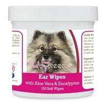 Healthy Breeds 192959823950 Keeshonden Ear Cleaning Wipes with Aloe & Eucalyptus for Dogs - 100 Count