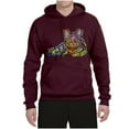 thumbnail image 3 of First We Still Your Heart Then Your Bed | Funny Neon Colorful Cat | Dean Russo Art Animal Lover Unisex Hoodie Sweatshirt, Maroon, X-Large, 3 of 6