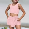 thumbnail image 2 of DGQPLPD Toddler Girl Summer Playwear Outfit Set Comfortable Stretchy Waist Vest Romper Casual Athletic Clothes For Kids L Light Pink, 2 of 9