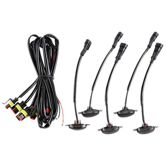 5PCS Car Front Grill Lights Fit for 2011-2021 Grille LED Yellow Lights Black Lens