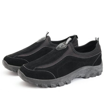 Meigar Men's Suede Outdoor Sneakers Casual Breathable Slip on Walking (Best Walking Tennis Shoes For Men)