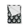 thumbnail image 2 of Grey and Black Soft Flannel Fleece Throw Blanket, Bohemian Pattern with Triangles Vertical Lines Repeating Motifs, Cozy Plush for Indoor and Outdoor Use, 70" x 90", Grey Black Pale Grey, by Ambesonne, 2 of 5
