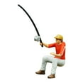 thumbnail image 2 of Mini People Figure Hand Painted Resin Model Sitting Fishing for Collectors Diorama Scene Decoration Display, 2 of 9