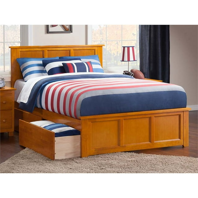 Atlantic Furniture Madison Urban Full Storage Platform Bed in Caramel