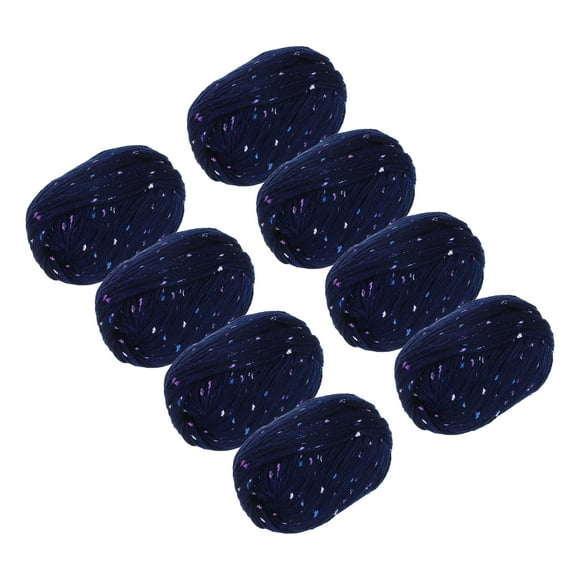 Ovillos de Hilo de Ganchillo, Paquete de 8 de 50g Hilos Suaves para Tejer, Azul Marino