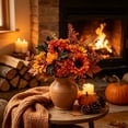 thumbnail image 6 of SLYNSHome Artificial Fall Pumpkin Floral Bouquet,Multicolor Faux Sunflower Maple Berry Flower Stems, Harvest Tabletop Arrangement For Thanksgiving Indoor Home Mantel Decor, 6 of 6