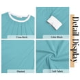 thumbnail image 6 of Fantaslook Women Blouses Color Block Long Sleeve Shirts Pleated Fall Tops Fashion Dressy Blouses, 6 of 9