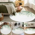 thumbnail image 6 of Eucalyptus Leaves 6ft Round Rug, Spring Summer Watercolor Botanical Non-Skid Rubber Backing Large Area Rugs - Living Room Bedroom Home Office, Indoor Floor Mat Carpets Washable Rug, 6 of 9
