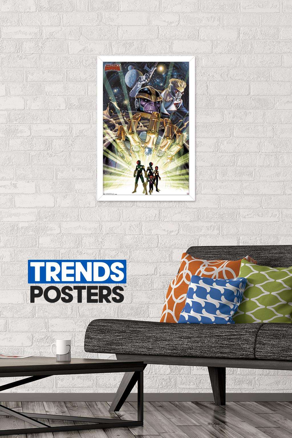 Marvel Comics - Secrets Wars - Thanos and the Infinity Gauntlet Wall Poster, 14.725" x 22.375", Framed