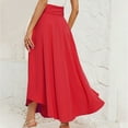 thumbnail image 4 of Annhoo Flowy Skirts for Women Tie High Waisted Classic Maxi Skirts Casual Solid Party Evening A Line Long Skirt, 4 of 7