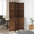 thumbnail image 3 of vidaXL Room Divider 3 Panels Dark Brown Solid Wood Paulownia, 3 of 7