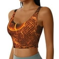 thumbnail image 2 of Balery Tennis Racket In Fire Pattern Racerback Sports Bras for Women - Padded Seamless High Impact Support for Yoga Gym Workout Fitness-Large, 2 of 8