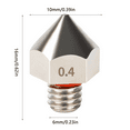 thumbnail image 4 of 3D Printer Nozzle Brass Plated Extruder Nozzle 3D Printer 0.2/0.3/0.4/0.5mm 3D Printer Accessory, 0.4mm, 4 of 9