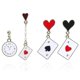 thumbnail image 1 of 2 Pairs Fashionable Playing Card Earrings Trendy Asymmetric Poker Ear Pendants Handmade Accessories for Stylish Women, 1 of 4