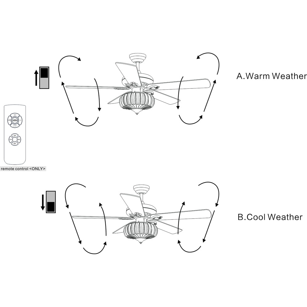 Chrysaor 3-Light Crystal 5-Blade 52-Inch Brown Ceiling Fan with Remote