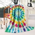 thumbnail image 2 of Colorful Rainbow Tie Dye Spiral Pattern Blanket,Comfortable Soft Flannel Throw Blanket,All Season,Warm Lightweight Blankets for Sofa Bed Couch Living Room Chair,50"x60", 2 of 4