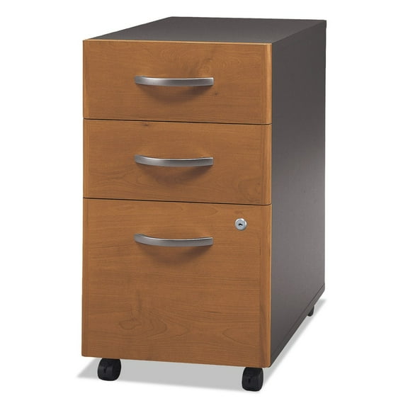Bush 3 Drawers Vertical Lockable Filing Cabinet, Cherry