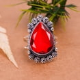 thumbnail image 3 of Red Garnet Gemstone 925 Sterling Silver Ring V10538, Garnet Ring, Gemstone Ring, Handmade Ring, Red Ring, Pear Ring, Gift For Her, Wedding Gift, Birth, 3 of 4