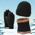 thumbnail image 5 of Prolriy Hat and Scarf Set for Women, Womens Mens Winter Hats Scarf Touchscreen Gloves Set Warm Fleece Caps Neck Warmer Gifts for Women Men Hats for Men Black, 5 of 6