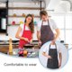 thumbnail image 3 of Delantal con pechera ajustable de rayas negras con 2 bolsillos para uso en la cocina, 3 of 6