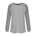 thumbnail image 4 of MeetoTime Hauts Décontractés pour Femmes Automne 2024 Col Rond Manches Longues T-Shirts Amples Épaules Tombantes, 4 of 5