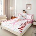 thumbnail image 3 of Erosebridal Pink Dripping Baseball Stitch & Batter Silhouette Graphic Queen Sheet Sets 4 Pieces, Sport Graphic Bed Set for Girls Kids,Breathable Home Decor, 3 of 5