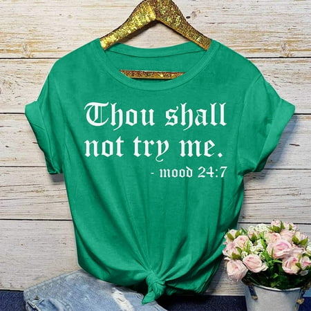 

Blouse For Women Casual Letter Printing Shirts Round Neck Short Sleeve Tee Tops Tunic Blouse Shirts Long Sleeved Long Sleeve T Shirt Women under Scrubs