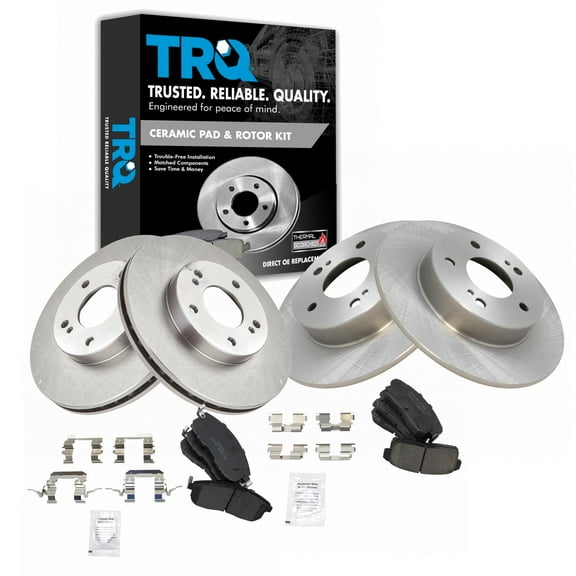 TRQ Brake Rotors & Premium Posi Ceramic Pads Set Front Rear Kit Fits Select Nissan