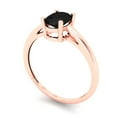 thumbnail image 2 of 1 ct Oval Cut Natural Onyx Solitaire 18K Rose Gold Womens Engagement Ring, 2 of 5