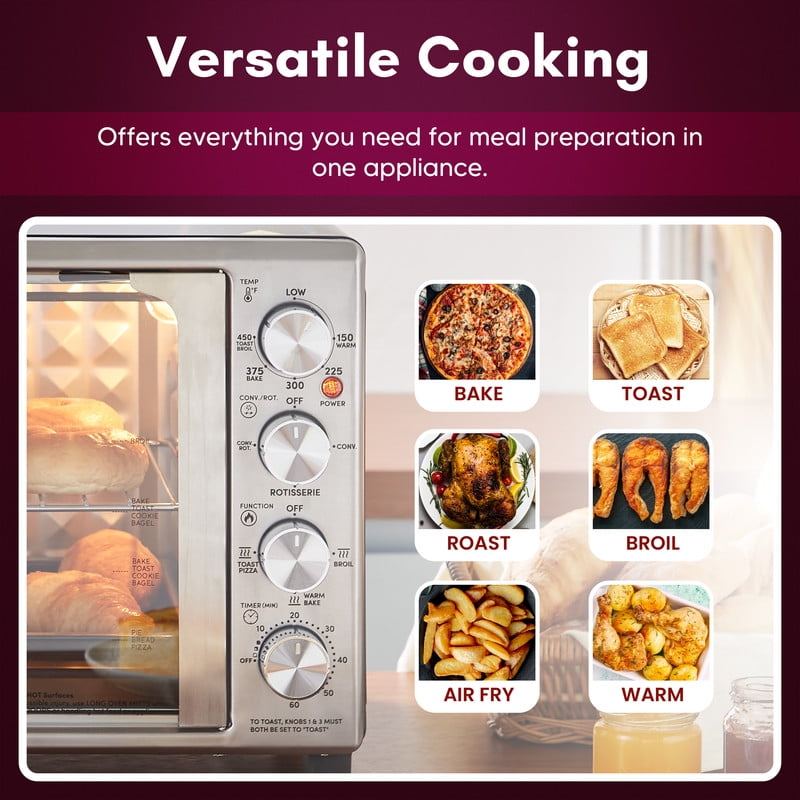 Elite Cuisine ETO5145 French Door Oven with Rotisserie, Convection and Separate Top and Bottom Heating Controls