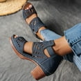 thumbnail image 5 of SDNall Platform Sandals for Women with Strappy Cutouts and Adjustable Buckle, Featuring a Supportive Block Heel for Casual Wear in Multiple Colors, 5 of 8