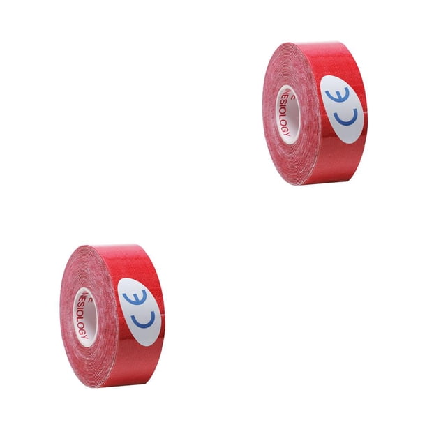 Toystoory Cinta elástica Soporte muscular Deportes Adhesivo Vendaje Gimnasio Fitness Correa muscular, Rojo 2.5cmx5m rojo 2.5 cm * 5m 2piezas